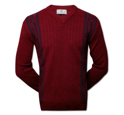 Классический пуловер (1409), цвет бордо, D.Steech, фото № 1