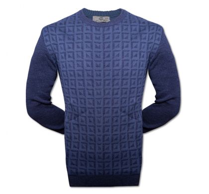 Джемпер с геометрическим узором 3XL-5XL (1473), цвет джинс, D.Steech, фото № 1