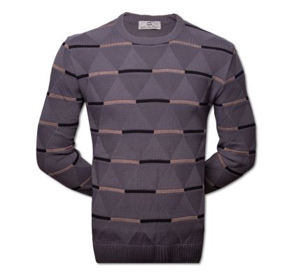 Джемпер с геометрическим узором 4XL-5XL(1648), цвет т.серый, D.Steech, фото № 1