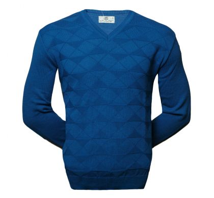 Пуловер с геометрическим узором 3XL-5XL (1625), цвет джинс, D.Steech, фото № 1
