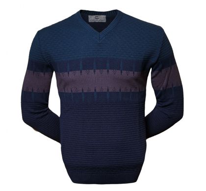 Стильный пуловер 4XL-5XL (1564), цвет синий-антрацит, D.Steech, фото № 1