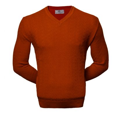 Пуловер с узором (1598), цвет оранжевый, D.Steech, фото № 1