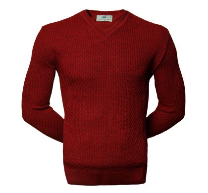 Пуловер в рубчик (1615), цвет бордовый, D.Steech, фото № 1