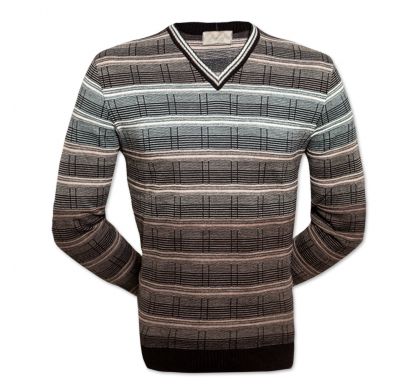 Классический пуловер S-M (1240-1), цвет чёрный-коричневый, D.Steech, фото № 2