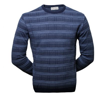 Джемпер с графичным узором 6XL-7XL (1934), цвет синий, D.Steech, фото № 1