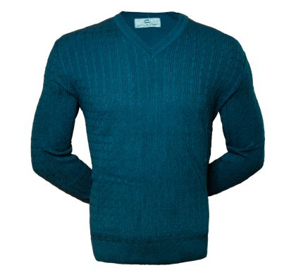 Классический пуловер 3XL-5XL( 1631 ), цвет т.зеленый, D.Steech, фото № 1