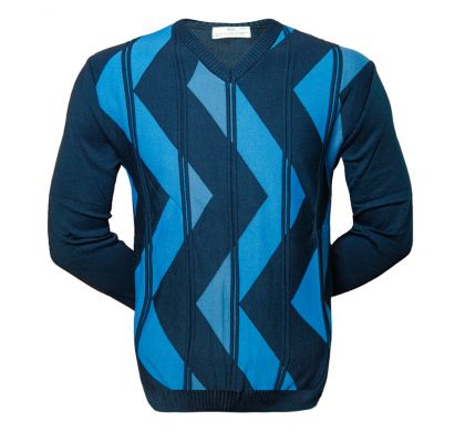 Классический пуловер 3XL-5XL ( 1646 ), цвет синий, D.Steech, фото № 1