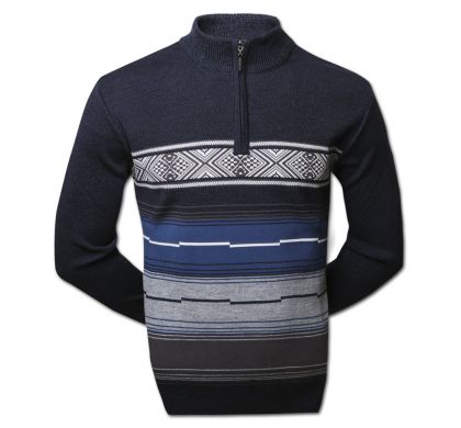 Кофта с орнаментом 3XL-5XL (1384M), цвет джинс, D.Steech, фото № 1