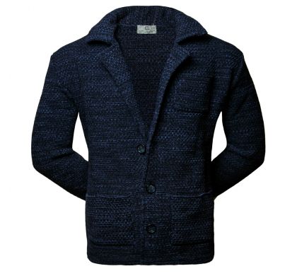 Стильный трикотажный пиджак 3XL-4XL( 2051 ), цвет синий, D.Steech, фото № 1