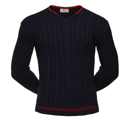 Классический пуловер 4XL-6XL  (2102), цвет синий, D.Steech, фото № 1